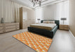 Patterned Chrome Gold Yellow Novelty Rug in a Bedroom, pat2128