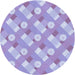 Square Patterned Purple Rug, pat2129blu