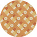 Square Patterned Yellow Orange Rug, pat2129brn