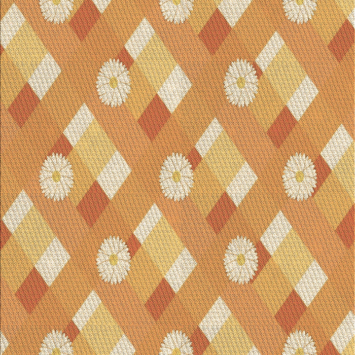 Patterned Yellow Orange Rug, pat2129brn