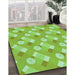 Patterned Green Rug in Family Room, pat2129grn