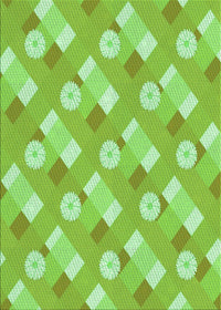 Machine Washable Transitional Green Rug, wshpat2129grn