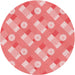 Square Patterned Pastel Pink Rug, pat2129rd