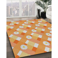 Patterned Orange Novelty Rug, pat2129