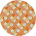 Sideview of Patterned Orange Novelty Rug, pat2129