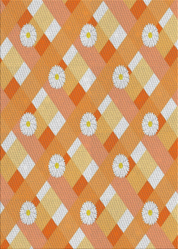 Patterned Orange Novelty Rug, pat2129
