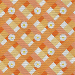 Square Patterned Orange Novelty Rug, pat2129