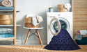 Machine Washable Transitional Deep Periwinkle Purple Rug in a Washing Machine, wshpat213blu