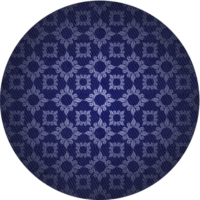Square Patterned Deep Periwinkle Purple Rug, pat213blu