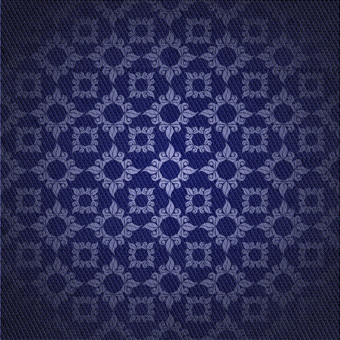 Round Patterned Deep Periwinkle Purple Rug, pat213blu