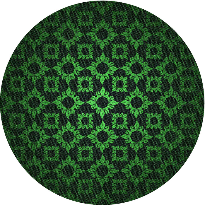 Square Patterned Green Rug, pat213grn
