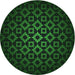 Square Patterned Green Rug, pat213grn