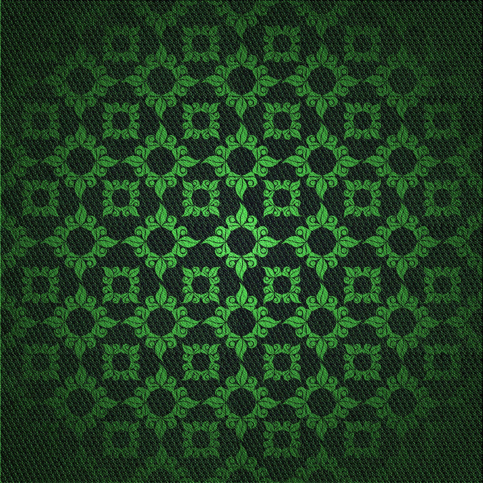 Round Patterned Green Rug, pat213grn