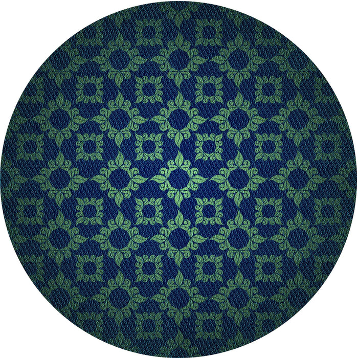 Square Patterned Teal Green Rug, pat213lblu