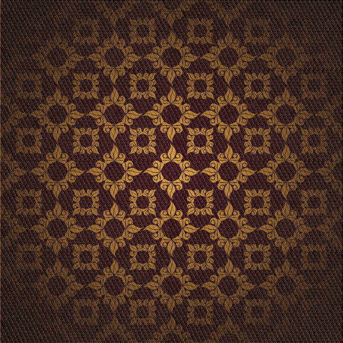 Round Patterned Saddle Brown Rug, pat213org