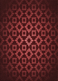 Machine Washable Transitional Red Rug, wshpat213rd