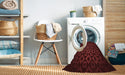 Machine Washable Transitional Red Rug in a Washing Machine, wshpat213rd