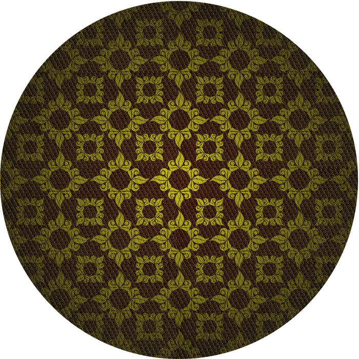 Square Patterned Dark Bronze Brown Rug, pat213yw
