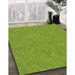 Patterned Green Rug in Family Room, pat2130grn