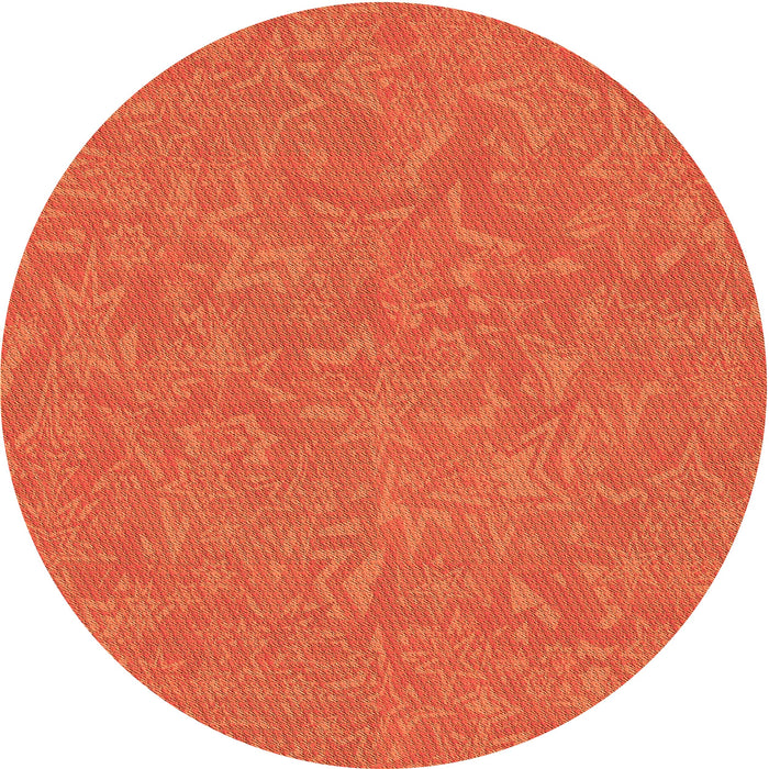 Square Patterned Neon Orange Rug, pat2130org