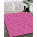 Machine Washable Transitional Deep Pink Rug in a Family Room, wshpat2130pur