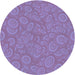 Square Machine Washable Transitional Purple Mimosa Purple Rug in a Living Room, wshpat2131blu