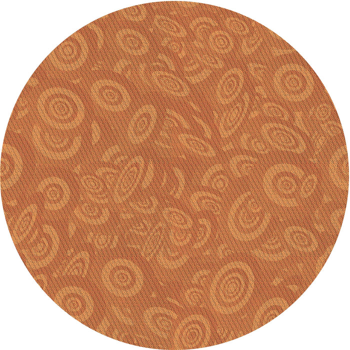 Square Patterned Neon Orange Rug, pat2131brn