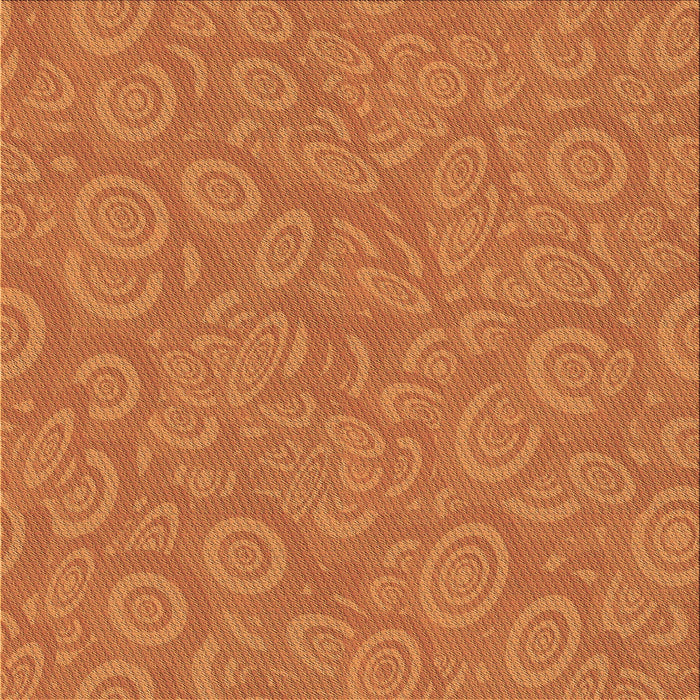 Round Patterned Neon Orange Rug, pat2131brn