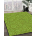 Patterned Green Rug in Family Room, pat2131grn