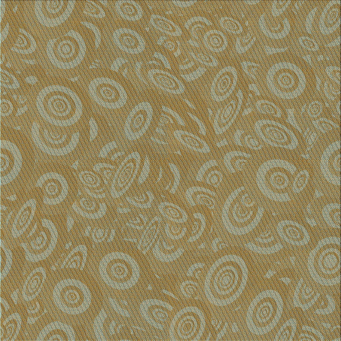 Round Patterned Light Brown Rug, pat2131lblu