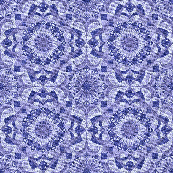 Round Patterned Royal Blue Rug, pat2132blu