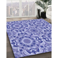Patterned Royal Blue Rug, pat2132blu