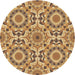 Square Patterned Yellow Orange Rug, pat2132brn