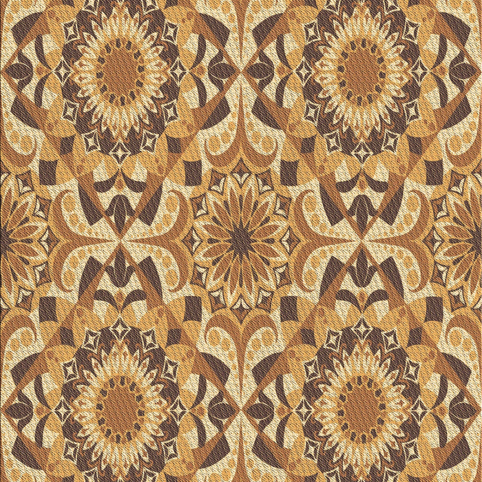 Patterned Yellow Orange Rug, pat2132brn