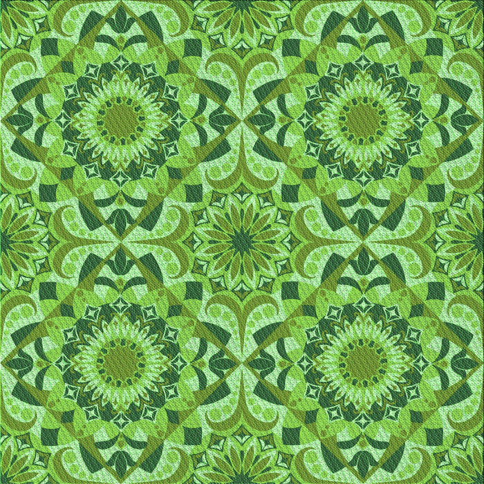 Round Machine Washable Transitional Emerald Green Rug, wshpat2132grn