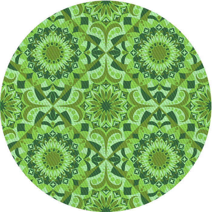 Square Patterned Emerald Green Rug, pat2132grn