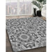 Patterned Cloud Gray Rug in Family Room, pat2132gry