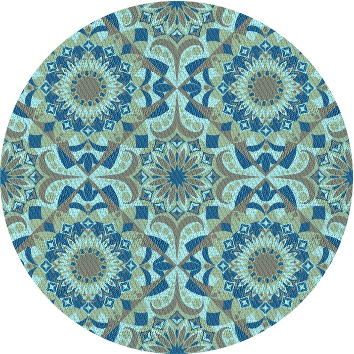 Square Machine Washable Transitional Tiffany Blue Rug in a Living Room, wshpat2132lblu