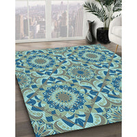 Patterned Tiffany Blue Rug, pat2132lblu