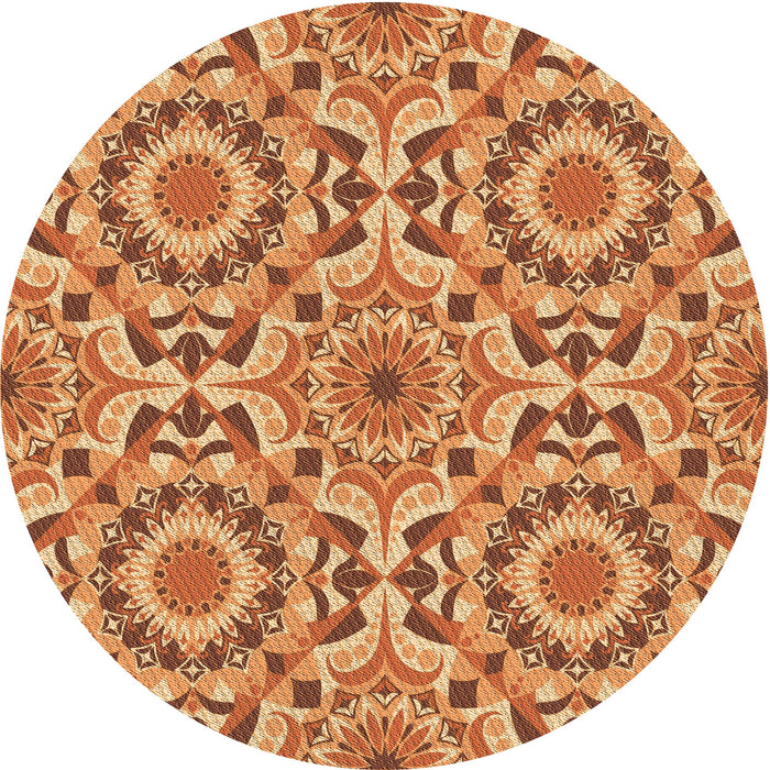 Square Patterned Orange Rug, pat2132org