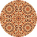 Square Patterned Orange Rug, pat2132org