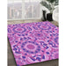 Patterned Violet Purple Rug in Family Room, pat2132pur