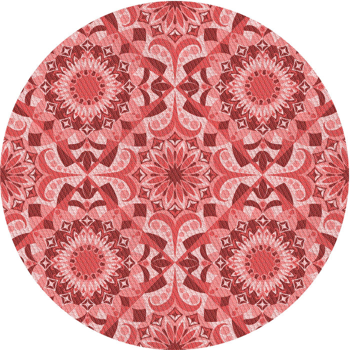 Square Patterned Light Coral Pink Rug, pat2132rd