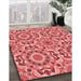 Machine Washable Transitional Light Coral Pink Rug in a Family Room, wshpat2132rd