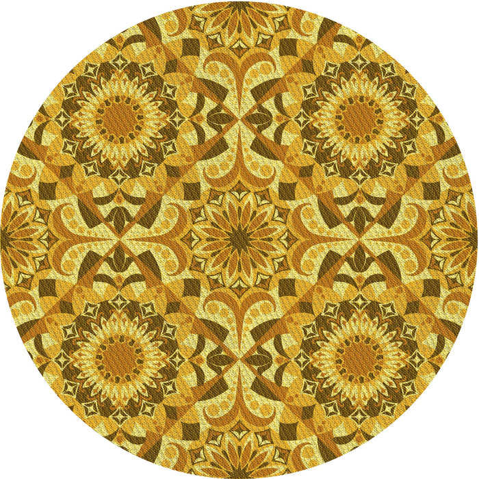 Square Machine Washable Transitional Dark Bisque Brown Rug in a Living Room, wshpat2132yw