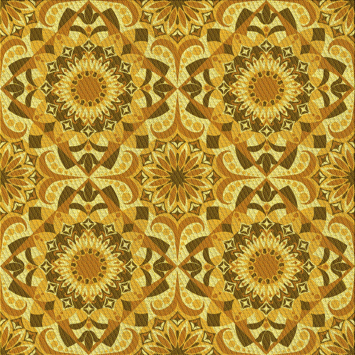 Round Patterned Dark Bisque Brown Rug, pat2132yw