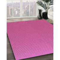 Patterned Deep Pink Rug, pat2133pur