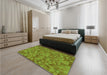 Round Machine Washable Transitional Pistachio Green Rug in a Office, wshpat2134grn