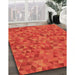 Machine Washable Transitional Orange Red Orange Rug in a Family Room, wshpat2134org