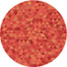 Square Machine Washable Transitional Orange Red Orange Rug in a Living Room, wshpat2134org